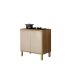 Balcao Paris 80cm 2 Portas Cooktop 5 Bocas Salleto Carvalho/Off White, Com recorte