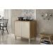 Balcao Paris 80cm 2 Portas Cooktop 5 Bocas Salleto Carvalho/Off White, Com recorte
