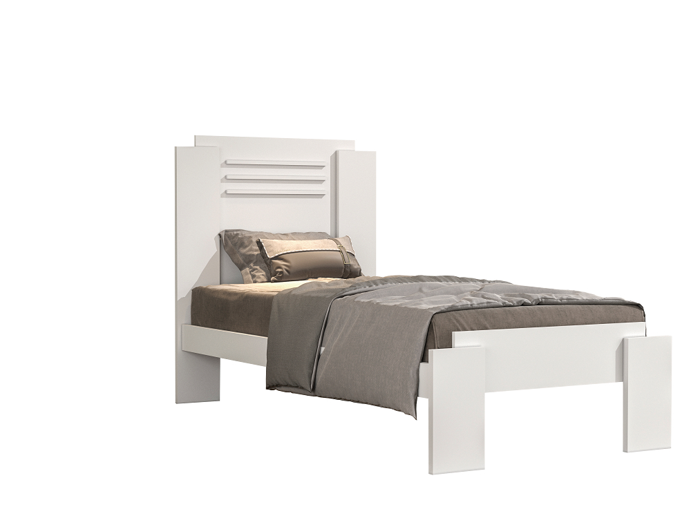 Cama de Solteiro Dallas Salleto Branco