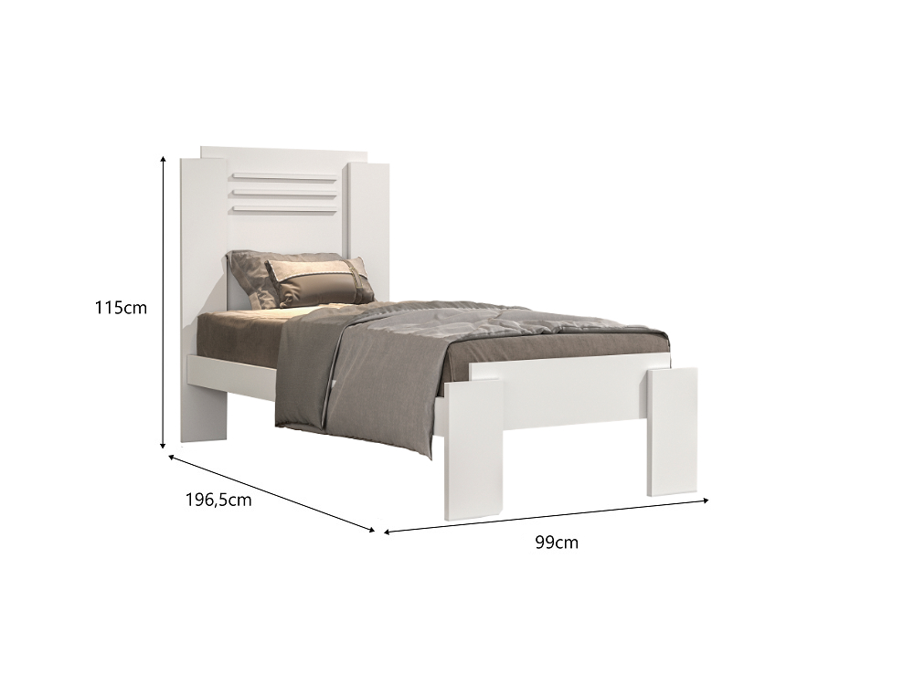 Cama de Solteiro Dallas Salleto Branco