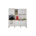 Cozinha Compacta Londres com 6 Portas, 2 Gavetas e 7 Prateleiras Salleto Branco