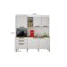 Cozinha Compacta Londres com 6 Portas, 2 Gavetas e 7 Prateleiras Salleto Branco