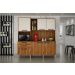 Cozinha Compacta Londres com 6 Portas, 2 Gavetas e 7 Prateleiras Salleto Nogal/Off White