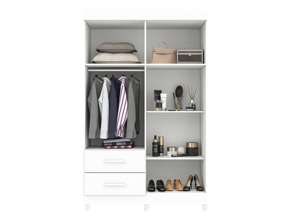 Guarda-Roupa 4 Portas 2 Gavetas New Verona Salleto Ipê/Off White