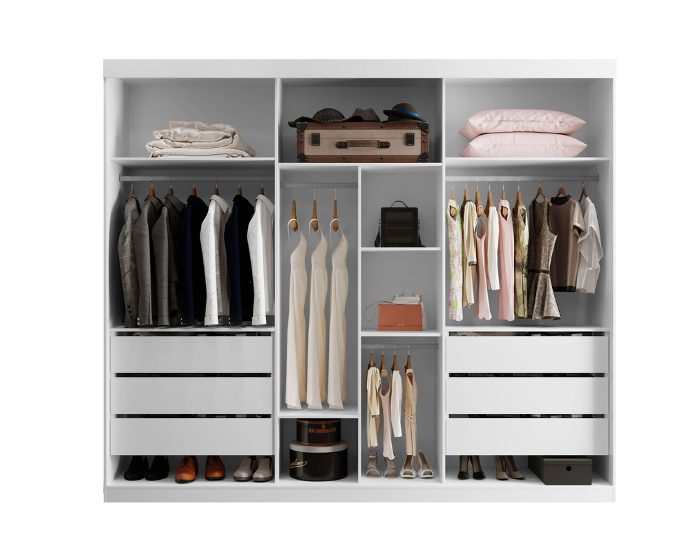 Guarda Roupa Órion 6 Portas 6 Gavetas Sallêto Branco