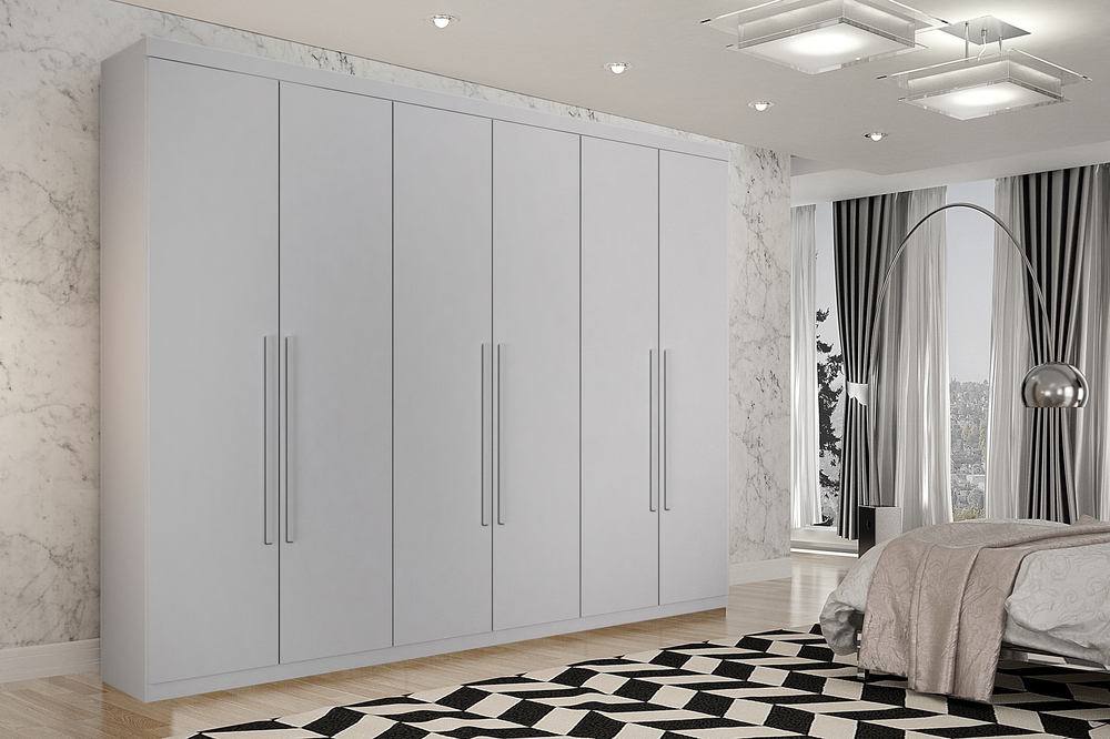 Guarda Roupa Órion 6 Portas 6 Gavetas Sallêto Branco