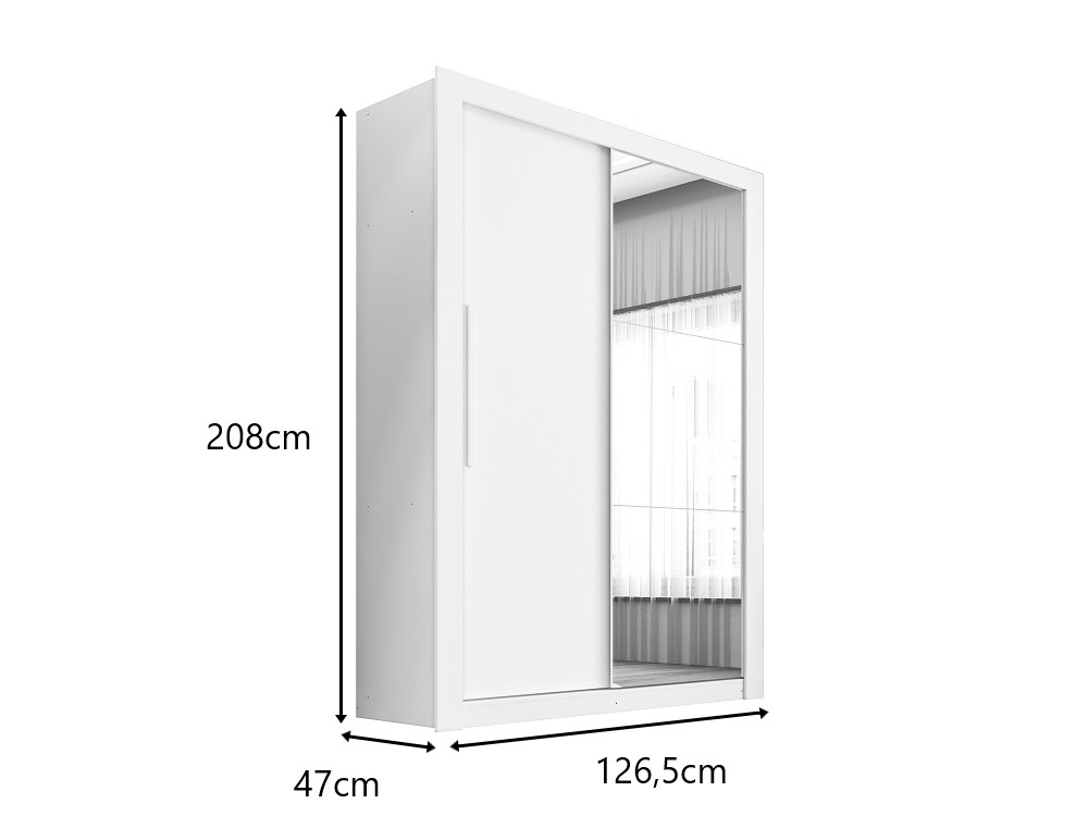 Guarda Roupa Casal 2 Portas 2 Gavetas 1 Espelho Panama Salleto Ipê/Off White
