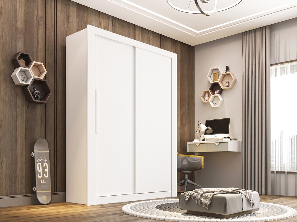 Guarda Roupa Casal 2 Portas 2 Gavetas Panama Salleto Branco