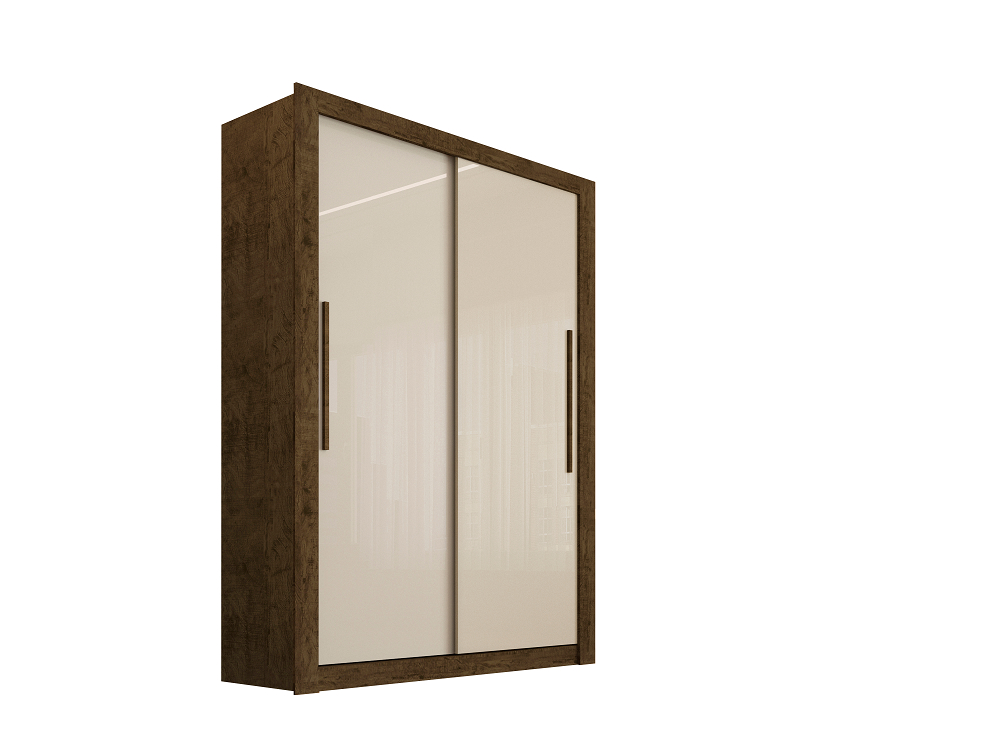 Guarda Roupa Casal 2 Portas 2 Gavetas Panama Salleto Ipê/Off White
