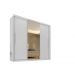 Guarda Roupa Casal 3 Portas 4 Gavetas Com Espelho Central Panama Salleto Branco