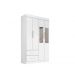 Guarda-Roupa Casal 4 Portas 2 Gavetas Espelho Verona Salleto Branco