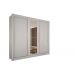 Guarda Roupa Com Espelho 3 Portas 4 Gavetas New Tokio Salleto Branco