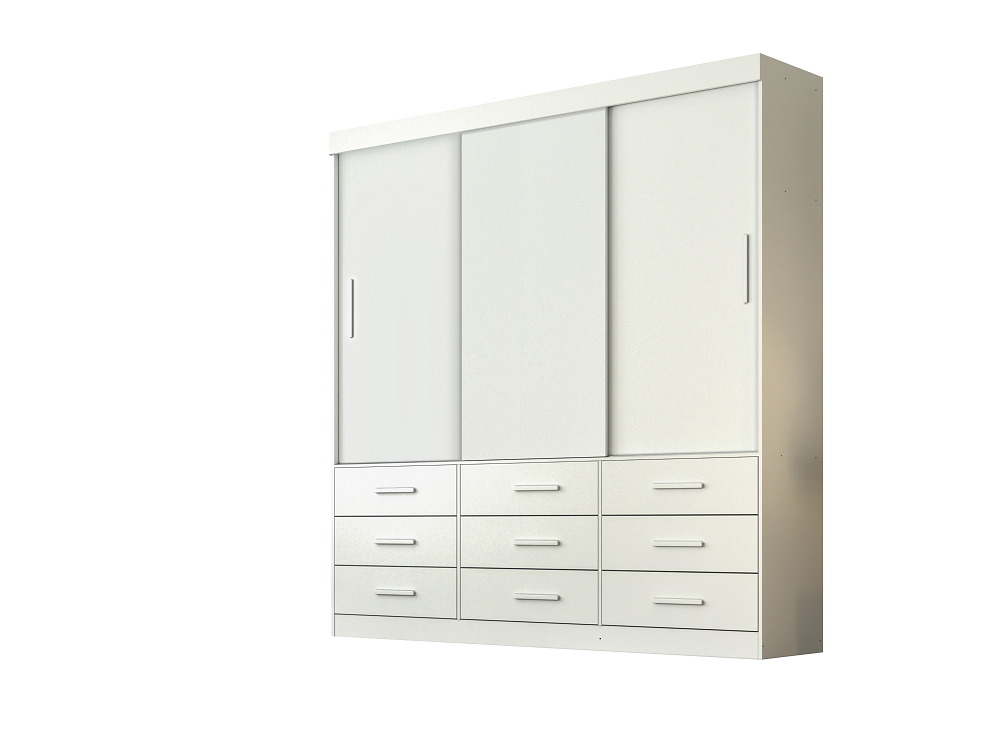 Guarda-Roupa Roupeiro New Star 3 Portas Salleto Branco