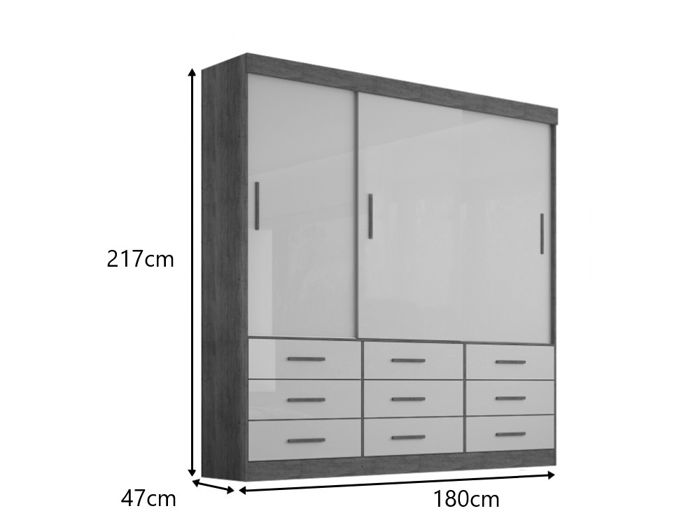 Guarda-Roupa Roupeiro New Star 3 Portas Salleto Branco