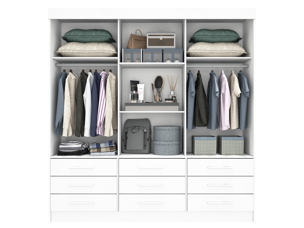 Guarda-Roupa Roupeiro New Star 3 Portas Salleto Branco