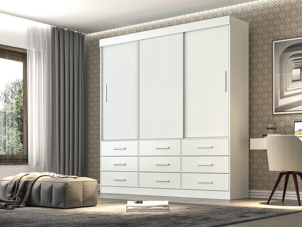 Guarda-Roupa Roupeiro New Star 3 Portas Salleto Branco