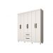 Guarda Roupa Salleto Estrela 6 Portas 2 Gavetas Salleto Branco