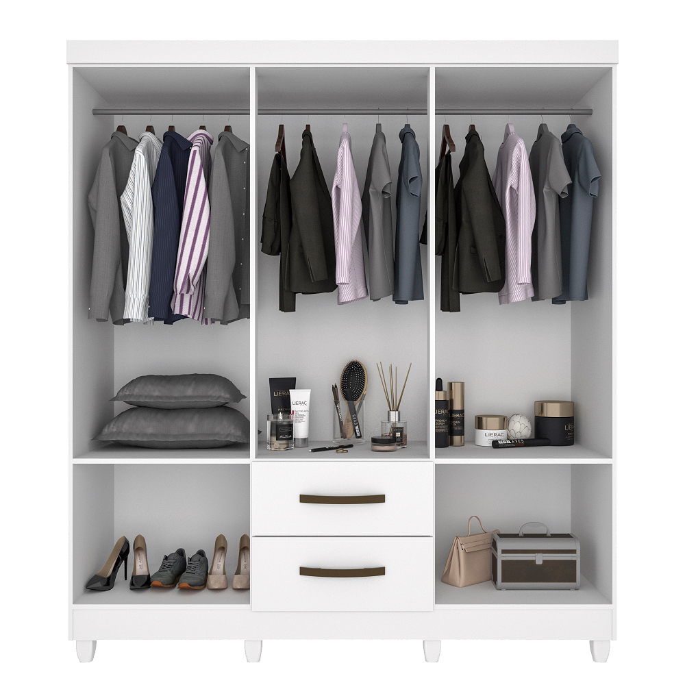 Guarda Roupa Salleto Estrela 6 Portas 2 Gavetas Salleto Branco