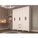 Guarda Roupa Salleto Estrela 6 Portas 2 Gavetas Salleto Branco