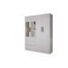 Guarda-Roupa Solteiro com Espelho 4 Portas 2 Gavetas Porto Salleto Branco
