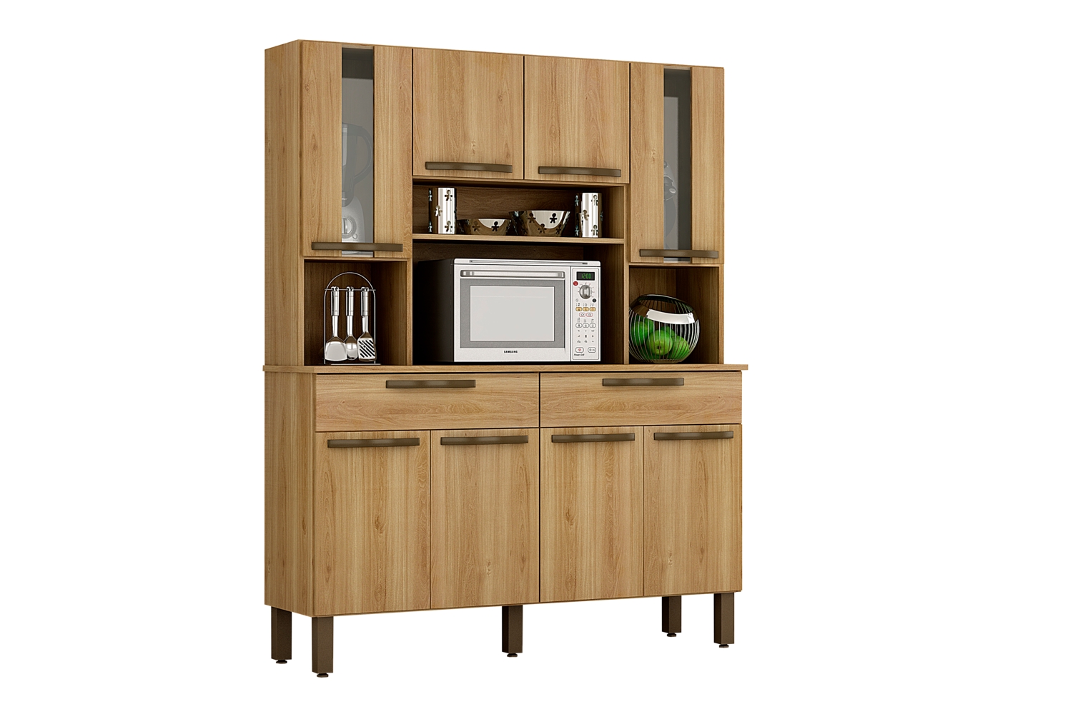 Kit Cozinha Turim 8 Portas Salleto Carvalho