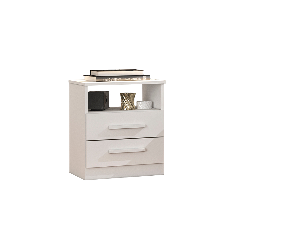 Mesa de Cabeceira 2 Gavetas New Venus Salleto Branco