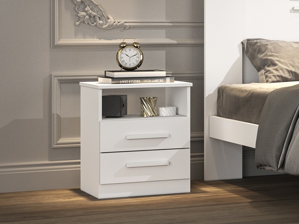 Mesa de Cabeceira 2 Gavetas New Venus Salleto Branco