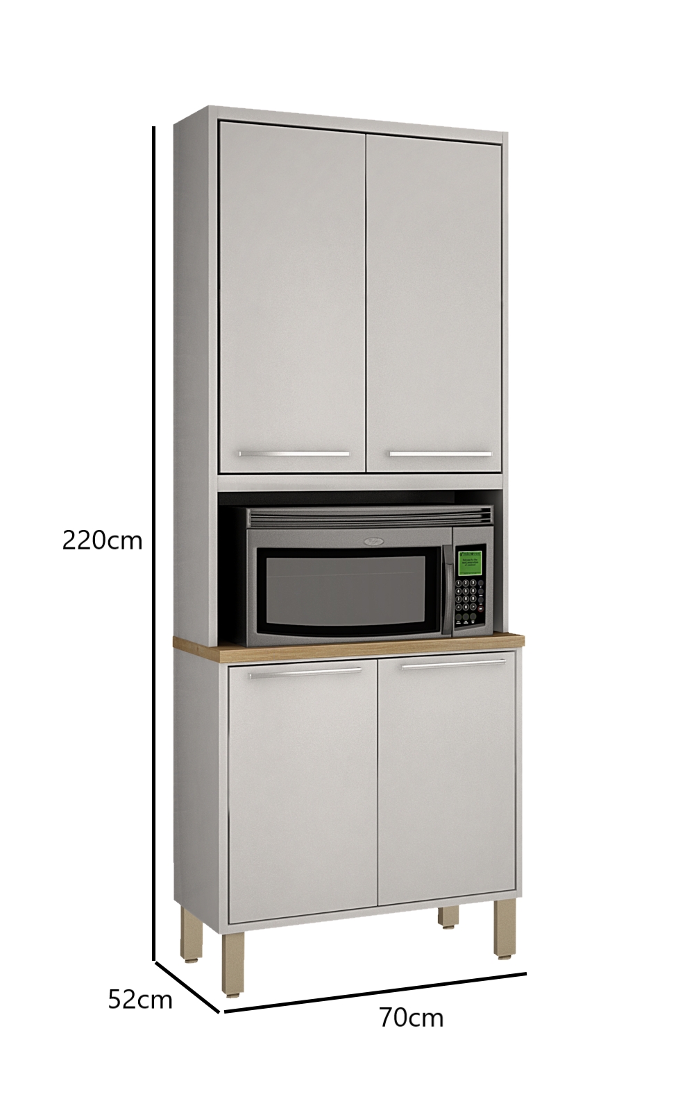 Paneleiro Torre Quente 4 Portas Nicho Forno Paris Salleto Branco