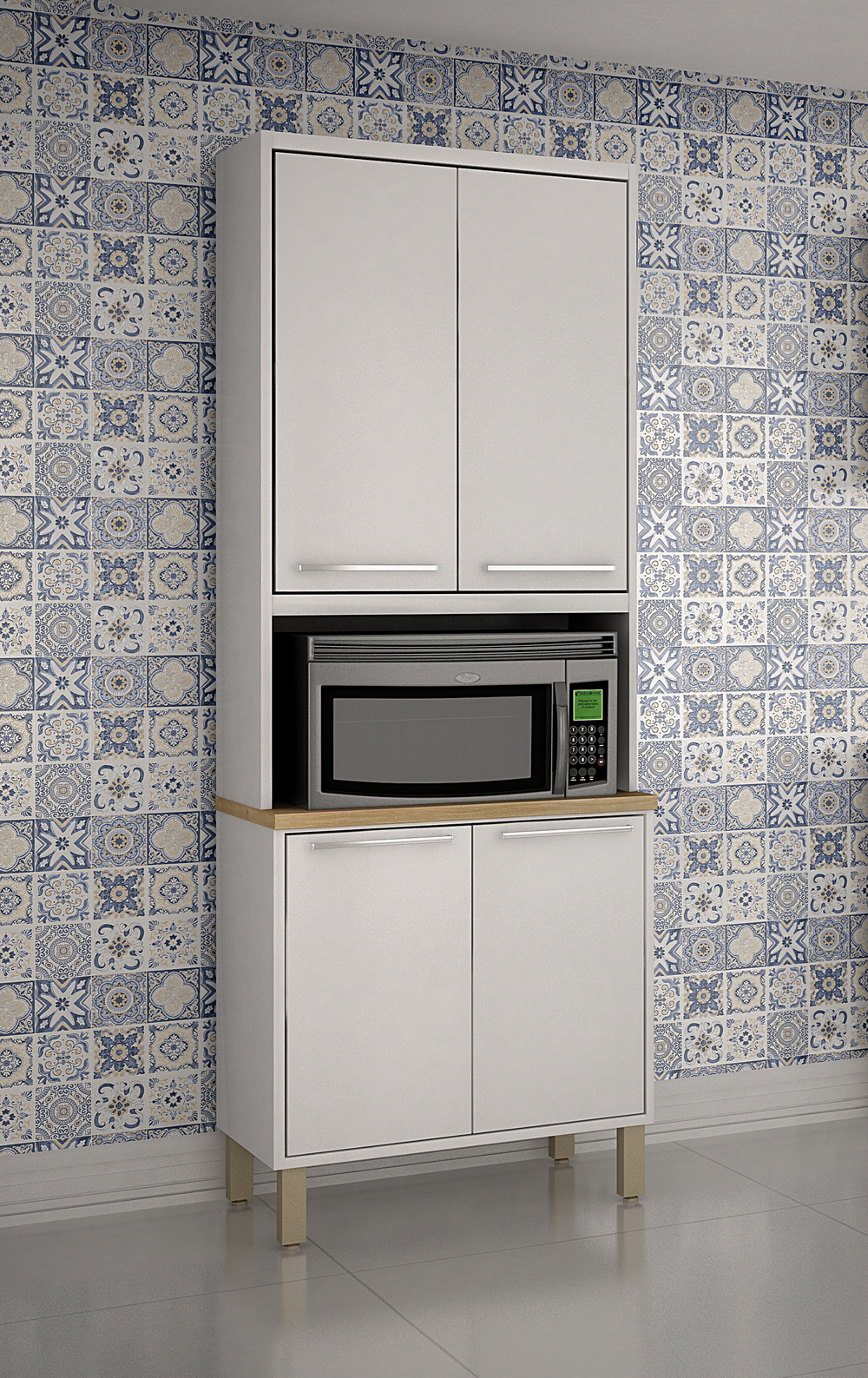 Paneleiro Torre Quente 4 Portas Nicho Forno Paris Salleto Branco