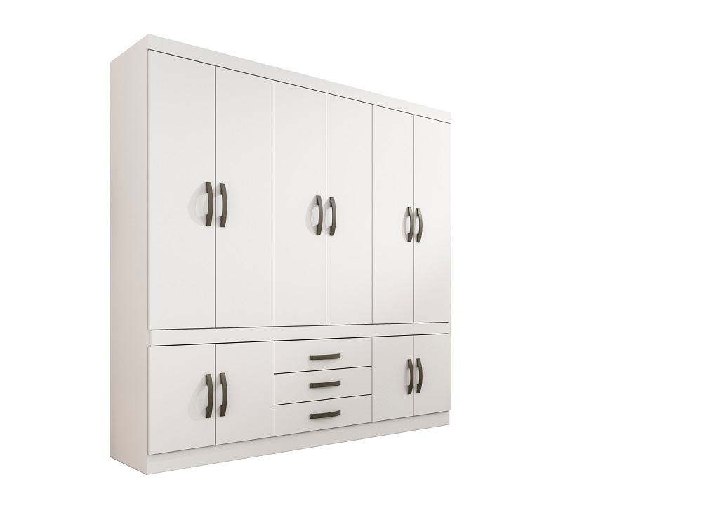 Roupeiro New Parma 10 Portas 3 Gavetas Salleto Branco