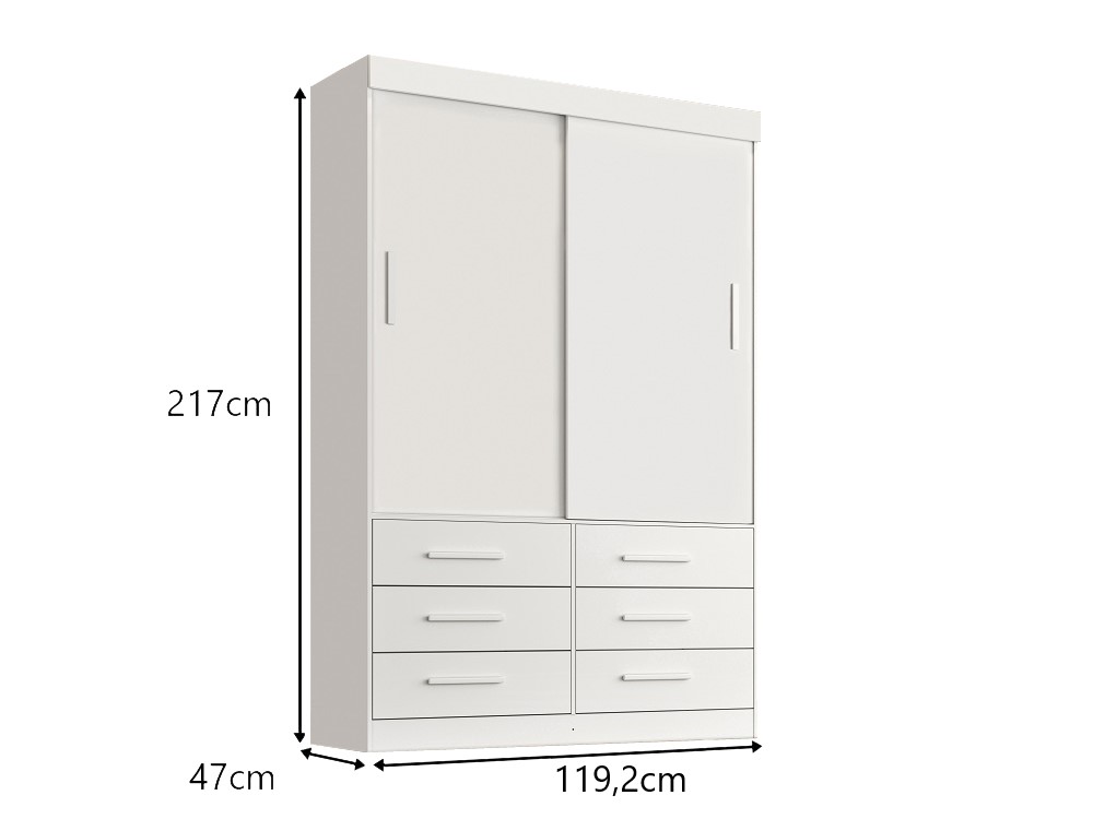 Roupeiro Star 2 Portas Salleto Branco
