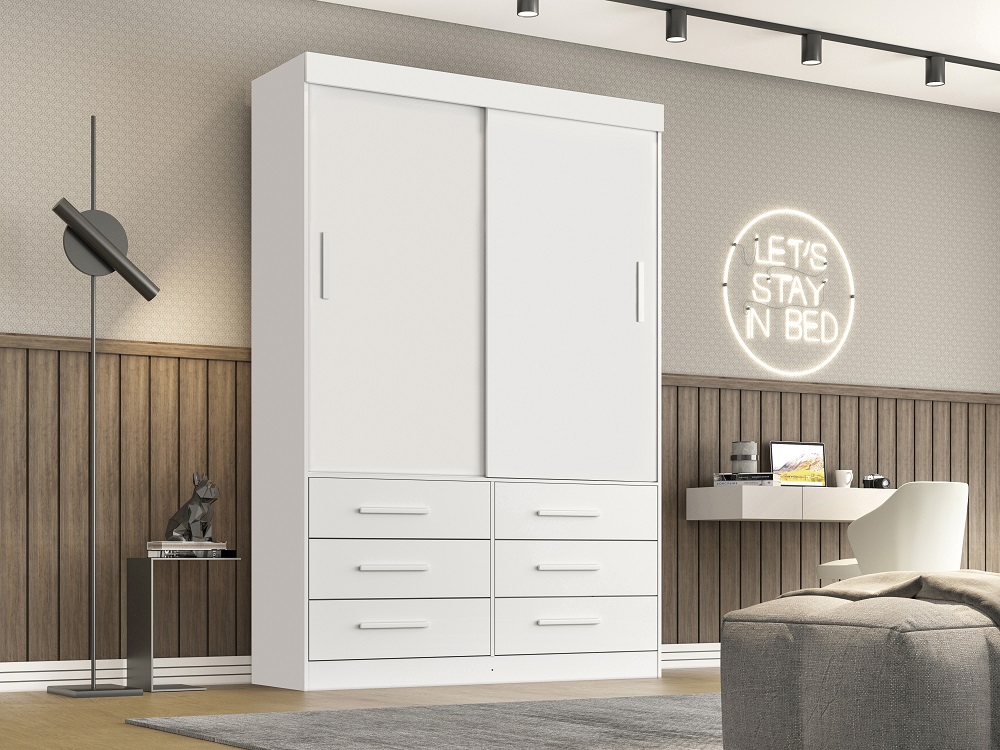 Roupeiro Star 2 Portas Salleto Branco