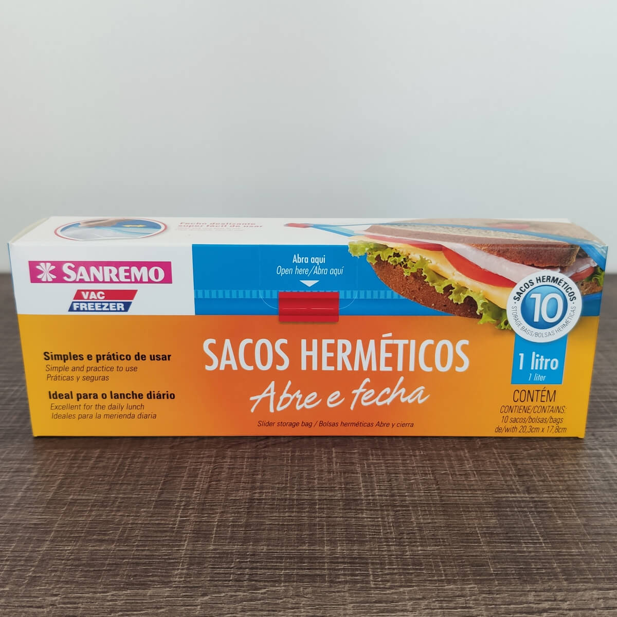 10 Sacos Herméticos Plásticos Para Alimentos Abre Fecha 1L Sanremo