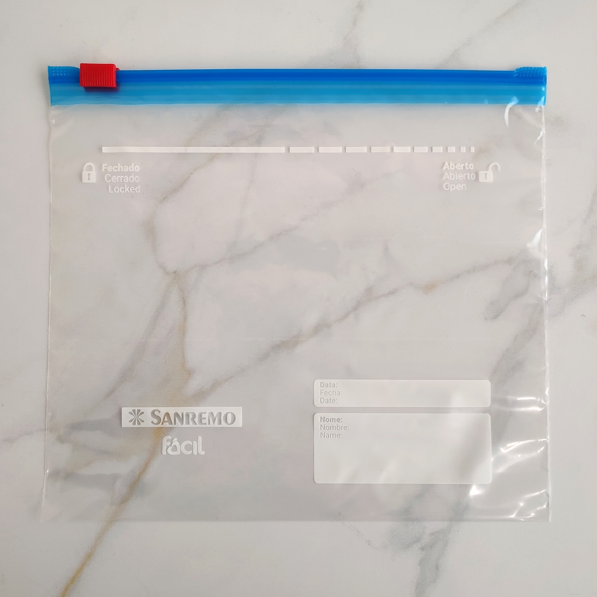 30 Sacos Herméticos Transparentes Abre Fecha 1L Saquinhos Plásticos Para Alimentos Sanremo