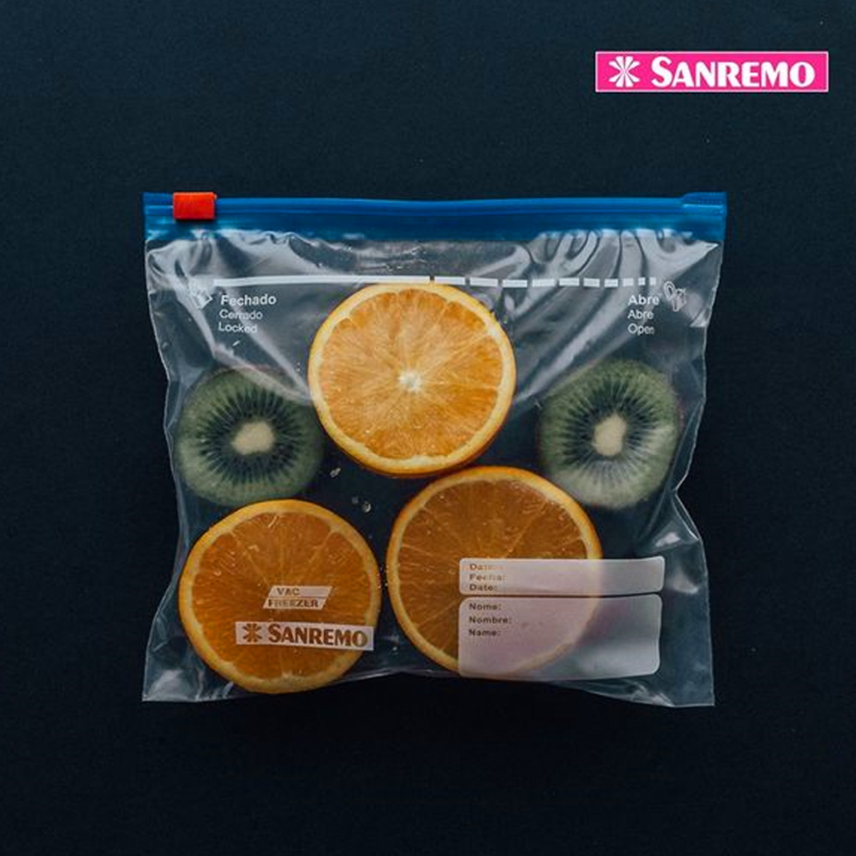 30 Sacos Herméticos Transparentes Abre Fecha 1L Saquinhos Plásticos Para Alimentos Sanremo