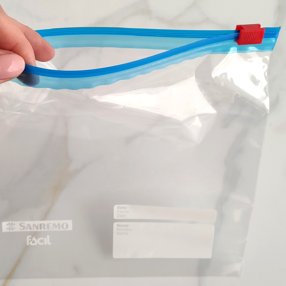 30 Sacos Herméticos Transparentes Abre Fecha 1L Saquinhos Plásticos Para Alimentos Sanremo