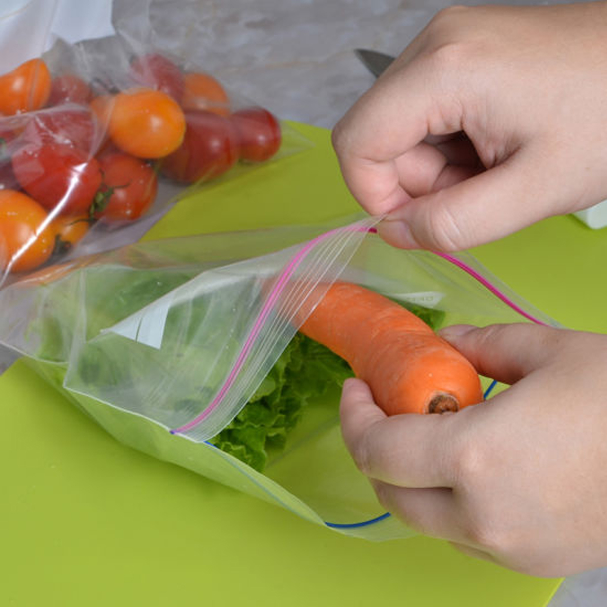 30 Sacos Plásticos Para Alimentos 1L Sacos Herméticos Zip Lock Com Fecho Duplo Sanremo