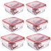 Conjunto 6 Potes De Vidro Herméticos Quadrados 350ml 550ml 700ml Sanremo Marmita