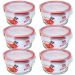 Conjunto 6 Potes De Vidro Redondos Com Tampas Herméticas 330ml Sanremo