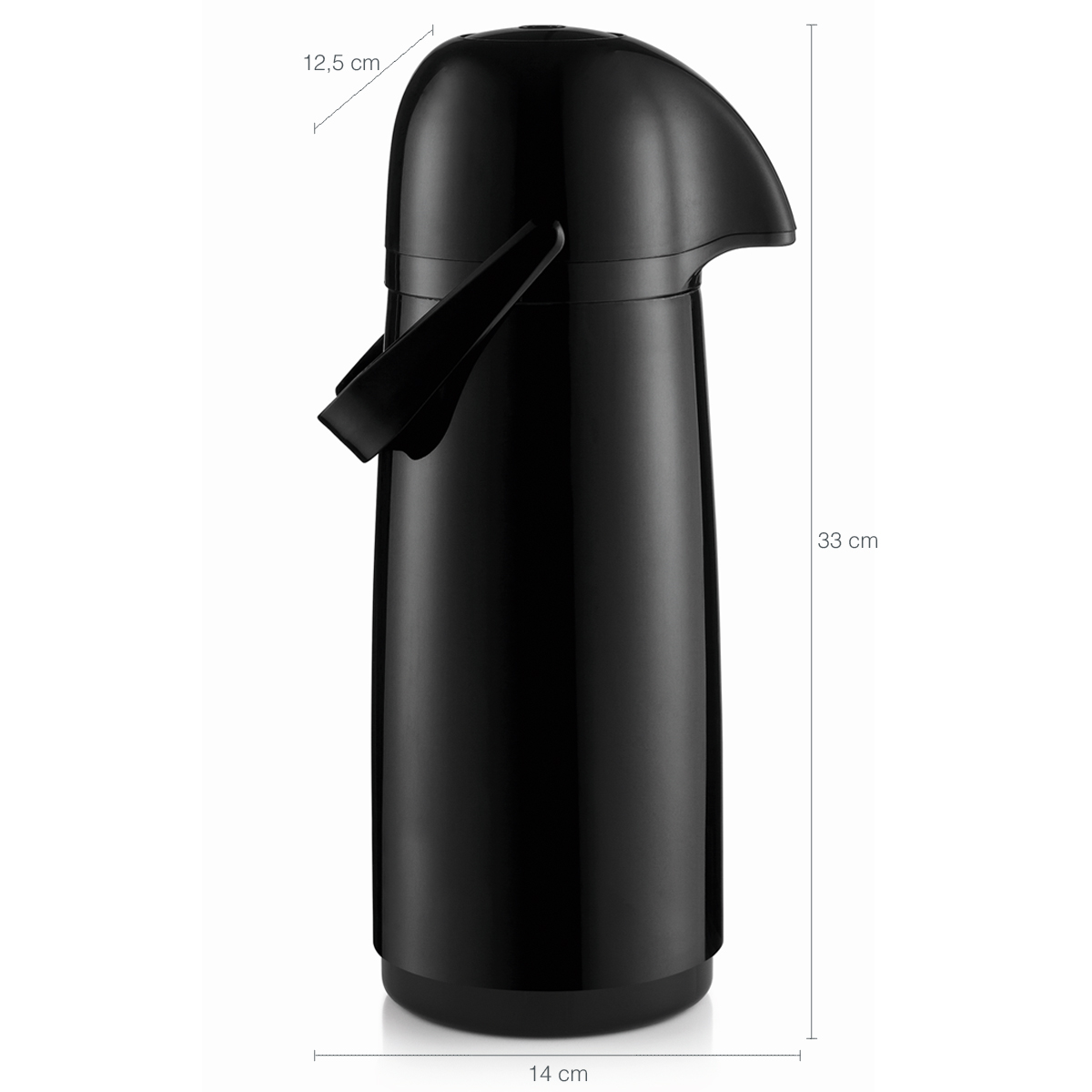 Garrafa Térmica 1l Preta Sanremo Pressão Super Jato Expressar 6h Quente