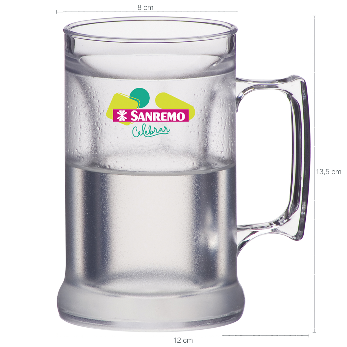 Jogo 6 Canecas Térmicas Para Cerveja Chopp 300ml Canecas De Acrílico Com Gel Sanremo
