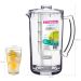 Jogo Jarra de Acrílico 2L e 4 Copos para Bebidas Água Suco Transparente Sanremo