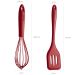Jogo de Utensílios 4 Peças Talheres de Silicone Vermelhos Alma de Metal
