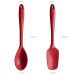 Jogo de Utensílios 5 Peças Talheres de Silicone Vermelhos e Luva Térmica Protetora