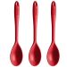 Kit 3 Colheres De Silicone Vermelhas Utensílios Cozinha Arroz Servir Mexer