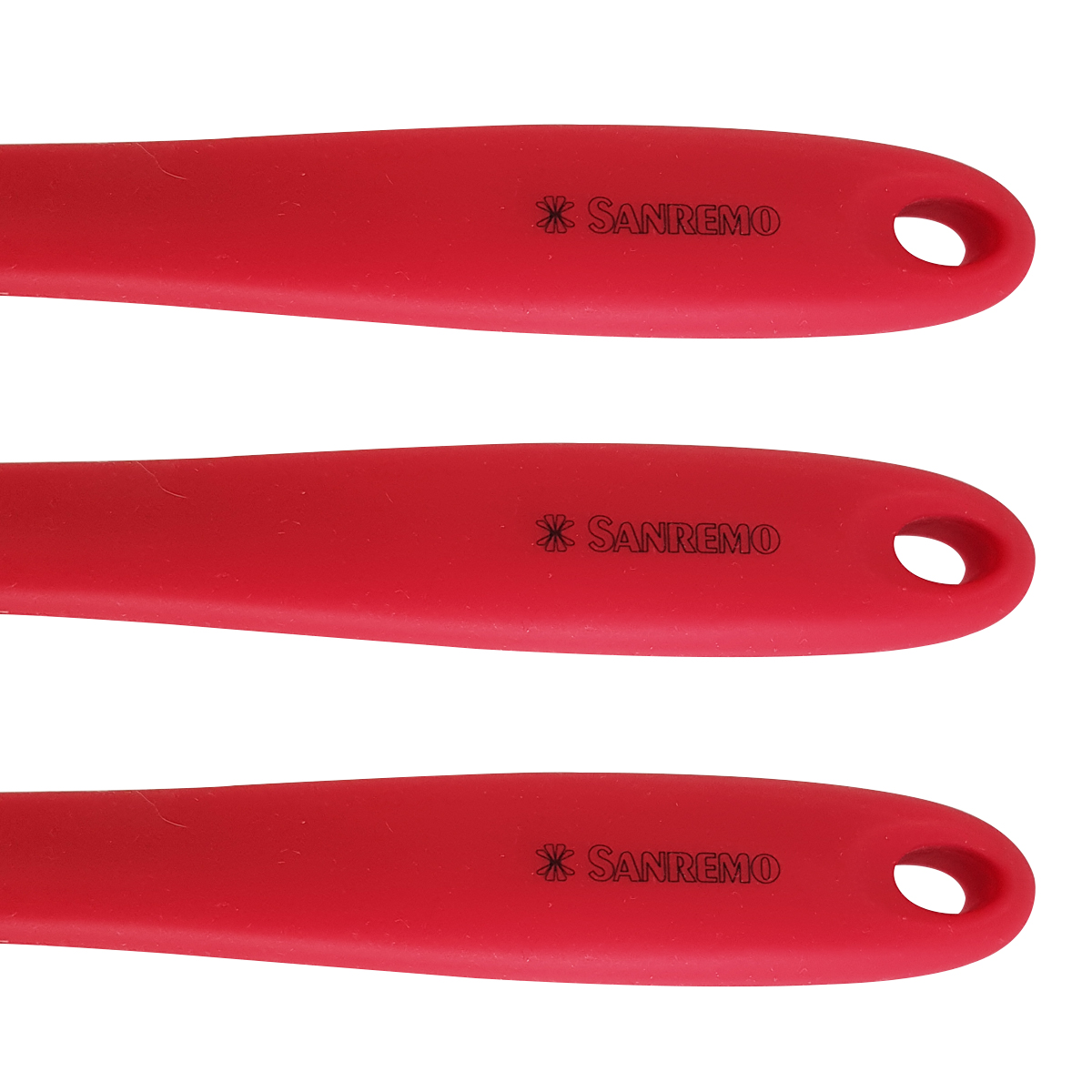 Kit 3 Colheres De Silicone Vermelhas Utensílios Cozinha Arroz Servir Mexer