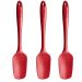 Kit 3 Espátulas Colheres de Silicone Vermelhas Para Cozinha Utensílios