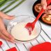 Kit 3 Espátulas Colheres de Silicone Vermelhas Para Cozinha Utensílios