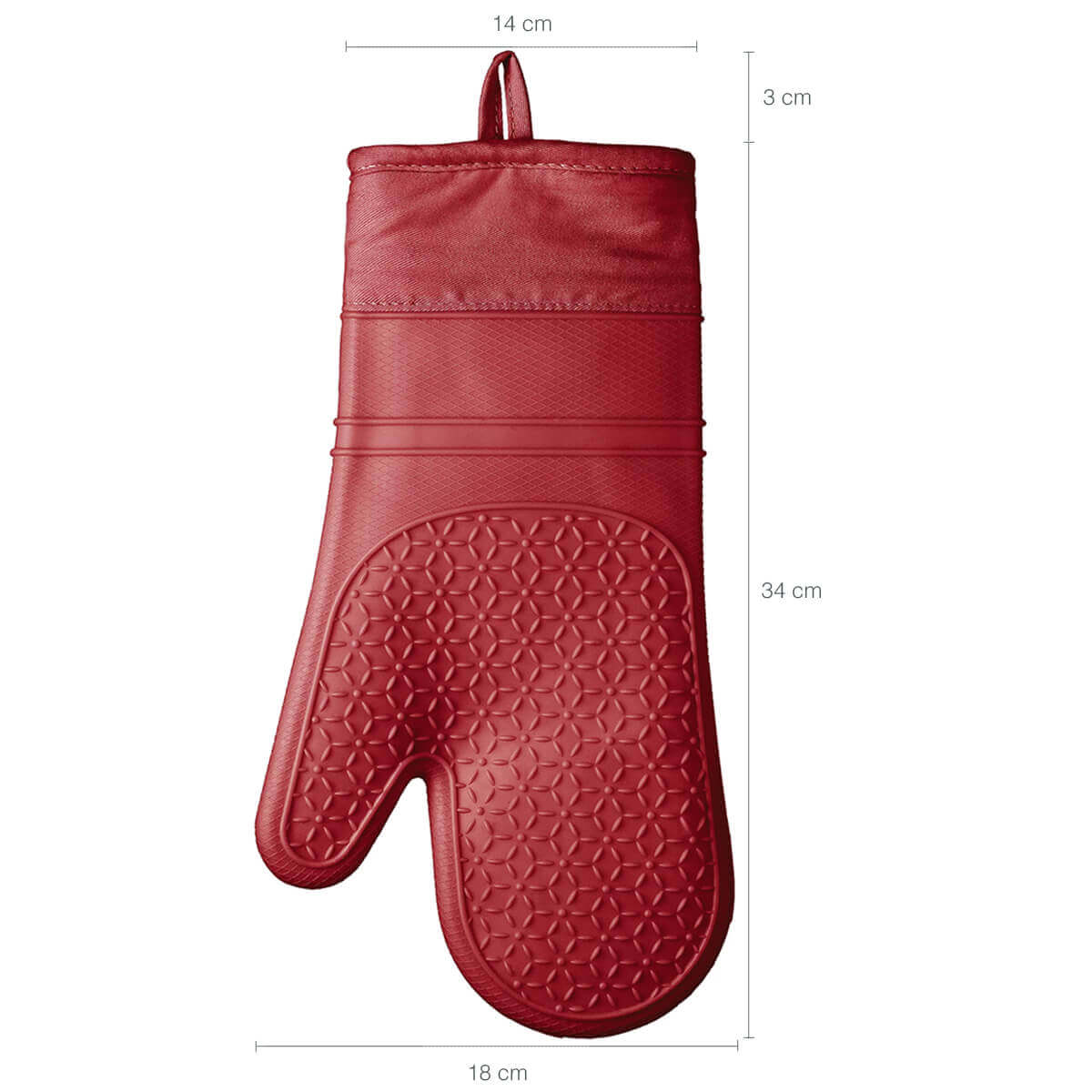 Kit 3 Luvas Térmicas de Silicone para Forno Cozinha Revestida Sanremo
