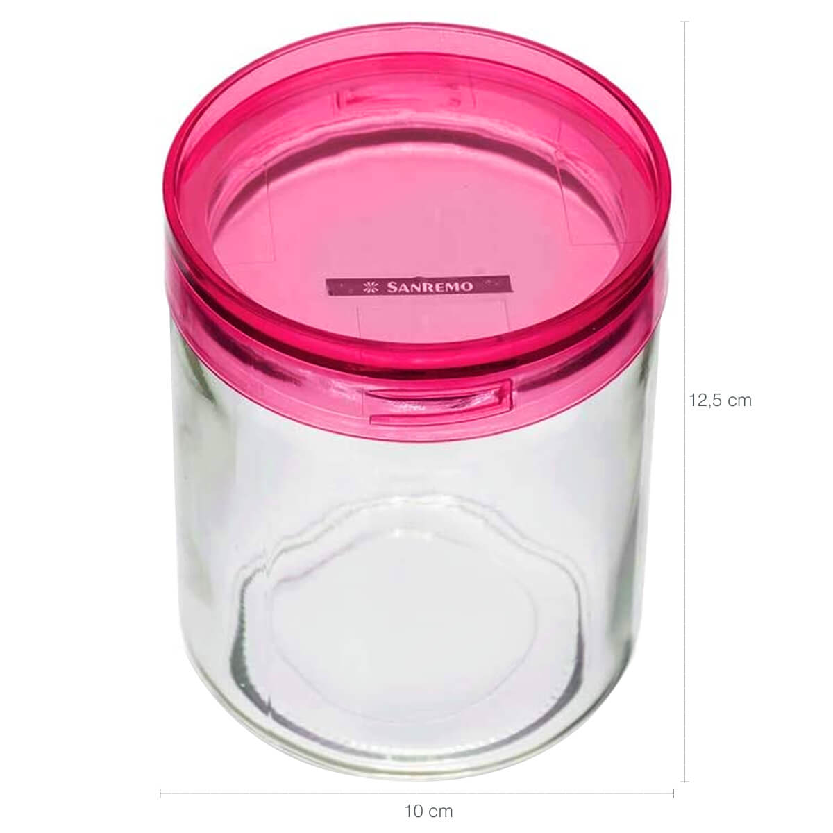 Kit 3 Potes Herméticos de Vidro Porta Mantimentos Cozinha 650ml Com Tampa Rosa